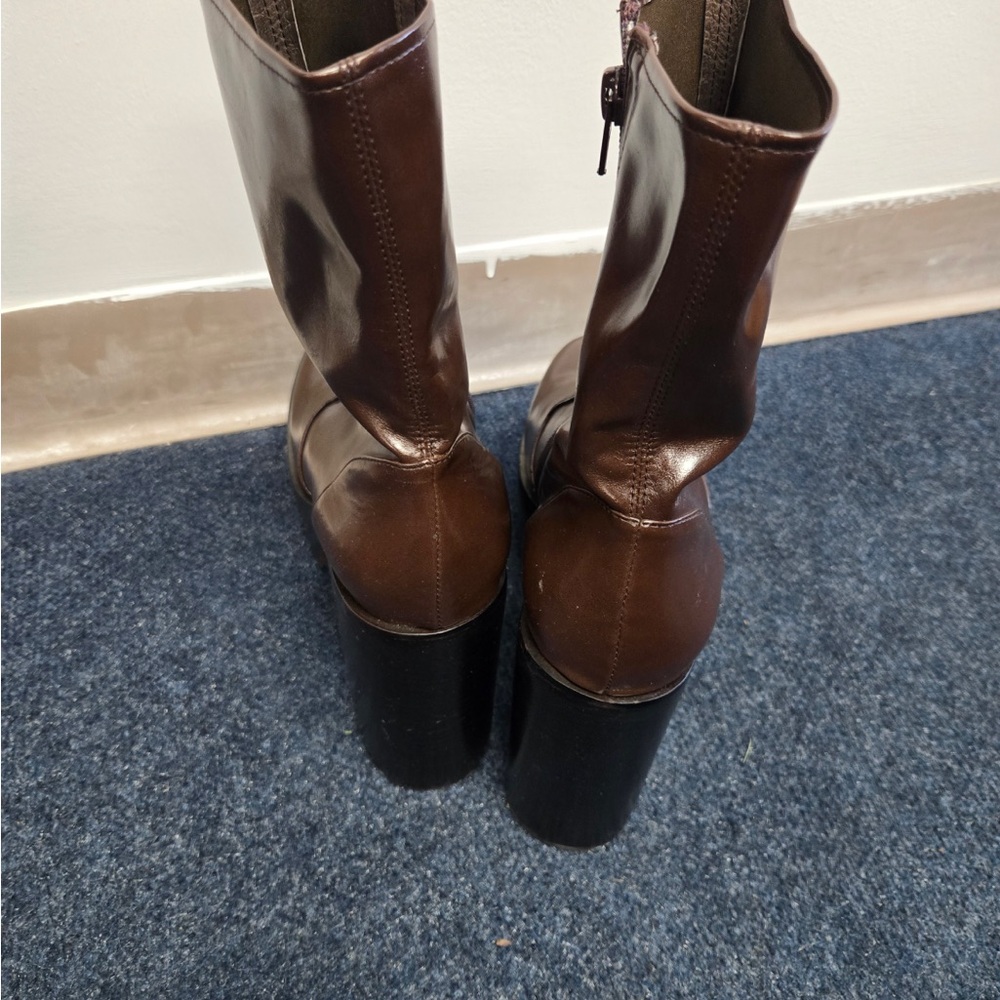 Brown Platform Boots - Picture 6 of 7